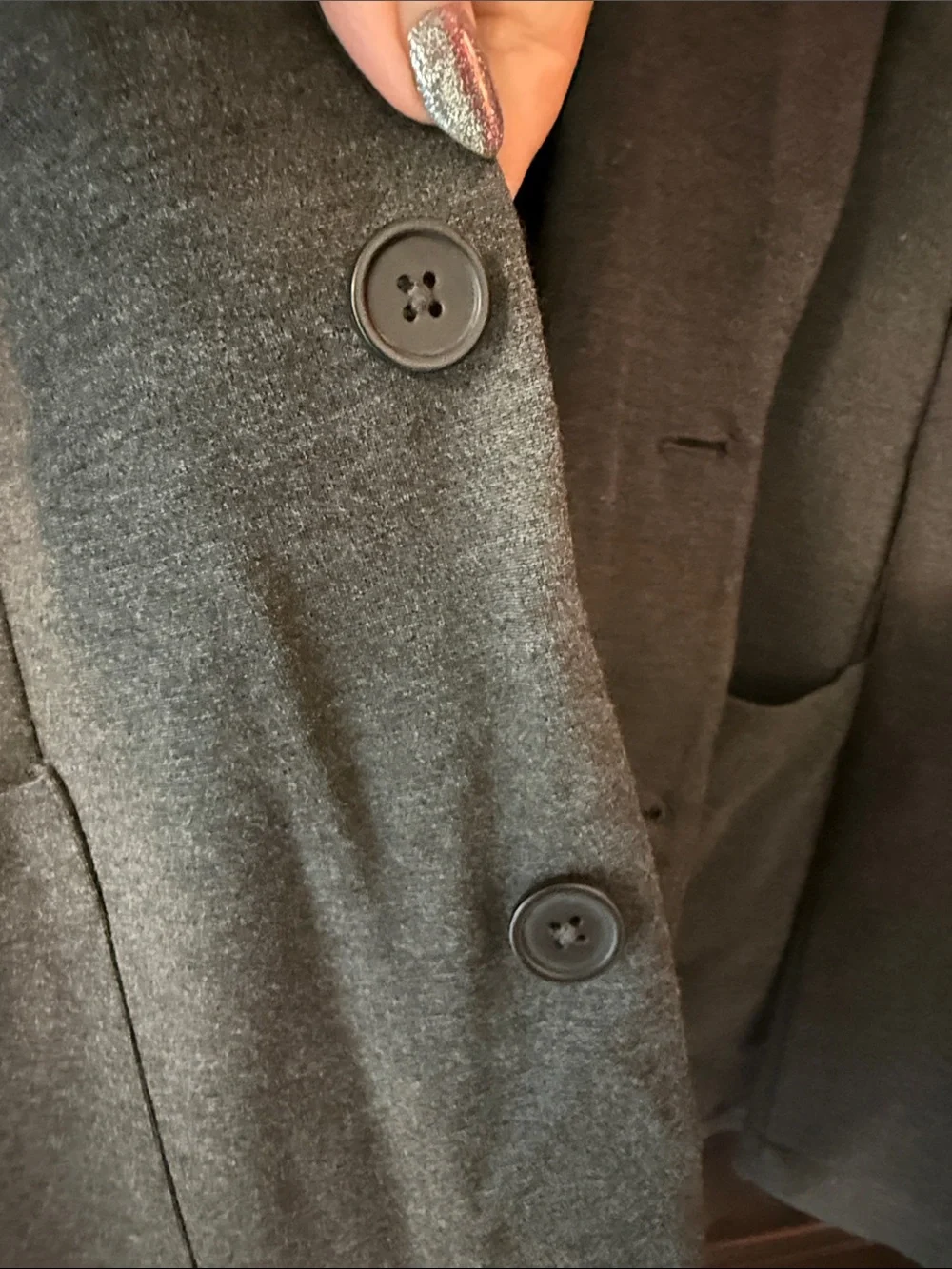 Men's Charcoal Knit Blazer - Casual Tailored Sport Coat